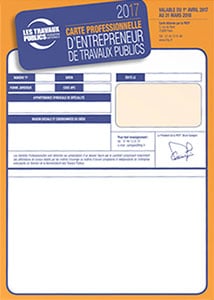 Carte professionnelle FNTP