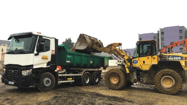 Transport de déchets de la démolition